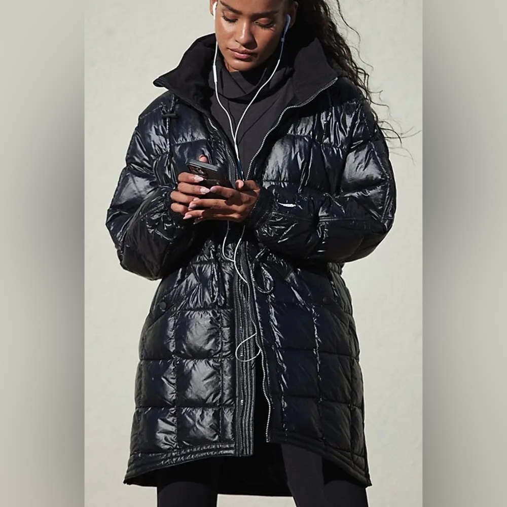 NEW Free People x FP Movement Patricia Packable Puffer Jacket in Shiny Black - Picture 15 of 16